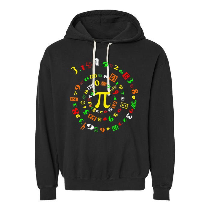 Funny Pi Day Spiral Pi Math For Pi Day 3 14 Garment-Dyed Fleece Hoodie