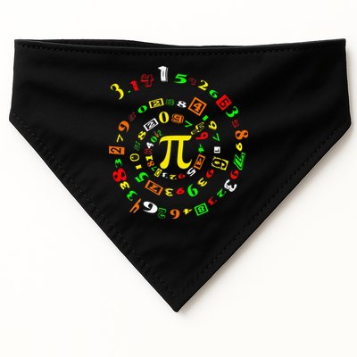 Funny Pi Day Spiral Pi Math For Pi Day 3 14 USA-Made Doggie Bandana
