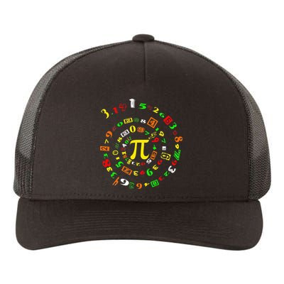 Funny Pi Day Spiral Pi Math For Pi Day 3 14 Yupoong Adult 5-Panel Trucker Hat