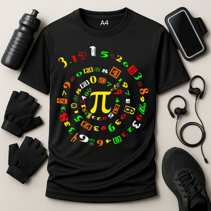 Funny Pi Day Spiral Pi Math For Pi Day 3 14 Performance Shirt