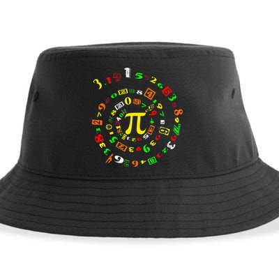 Funny Pi Day Spiral Pi Math For Pi Day 3 14 Sustainable Bucket Hat