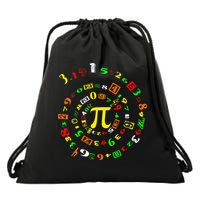 Funny Pi Day Spiral Pi Math For Pi Day 3 14 Drawstring Bag