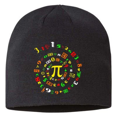 Funny Pi Day Spiral Pi Math For Pi Day 3 14 Sustainable Beanie