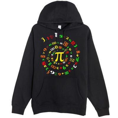 Funny Pi Day Spiral Pi Math For Pi Day 3 14 Premium Pullover Hoodie