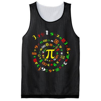 Funny Pi Day Spiral Pi Math For Pi Day 3 14 Mesh Reversible Basketball Jersey Tank