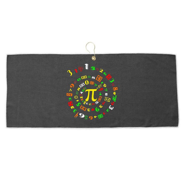 Funny Pi Day Spiral Pi Math For Pi Day 3 14 Large Microfiber Waffle Golf Towel