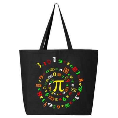 Funny Pi Day Spiral Pi Math For Pi Day 3 14 25L Jumbo Tote