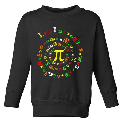 Funny Pi Day Spiral Pi Math For Pi Day 3 14 Toddler Sweatshirt