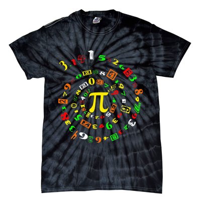 Funny Pi Day Spiral Pi Math For Pi Day 3 14 Tie-Dye T-Shirt