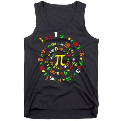 Funny Pi Day Spiral Pi Math For Pi Day 3 14 Tank Top