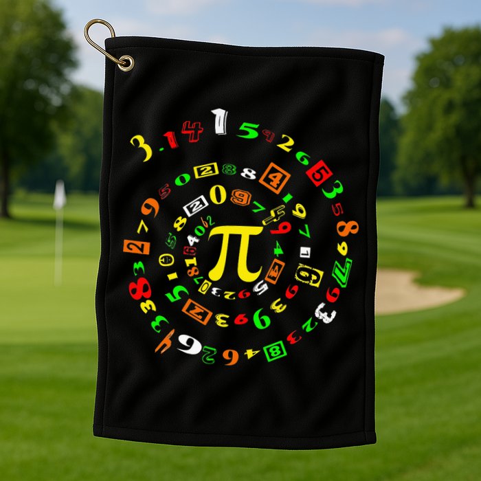 Funny Pi Day Spiral Pi Math For Pi Day 3 14 Golf Towel