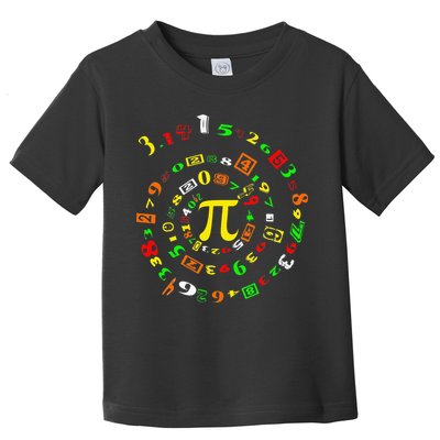 Funny Pi Day Spiral Pi Math For Pi Day 3 14 Toddler T-Shirt