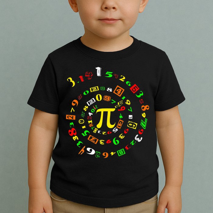 Funny Pi Day Spiral Pi Math For Pi Day 3 14 Toddler T-Shirt