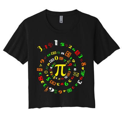 Funny Pi Day Spiral Pi Math For Pi Day 3 14 Crop Top