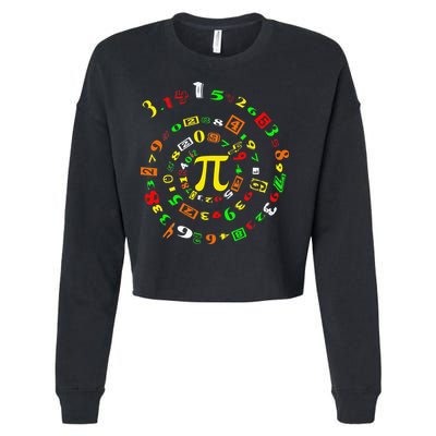 Funny Pi Day Spiral Pi Math For Pi Day 3 14 Cropped Pullover Crew