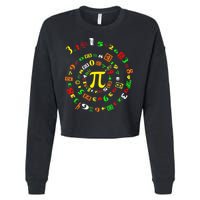 Funny Pi Day Spiral Pi Math For Pi Day 3 14 Cropped Pullover Crew