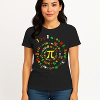 Funny Pi Day Spiral Pi Math For Pi Day 3 14 Womens T-Shirt