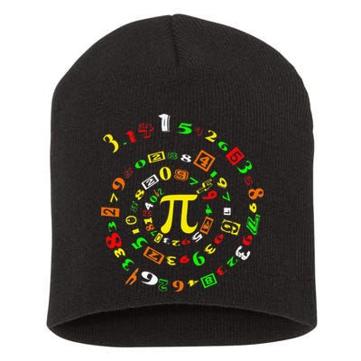 Funny Pi Day Spiral Pi Math For Pi Day 3 14 Short Acrylic Beanie