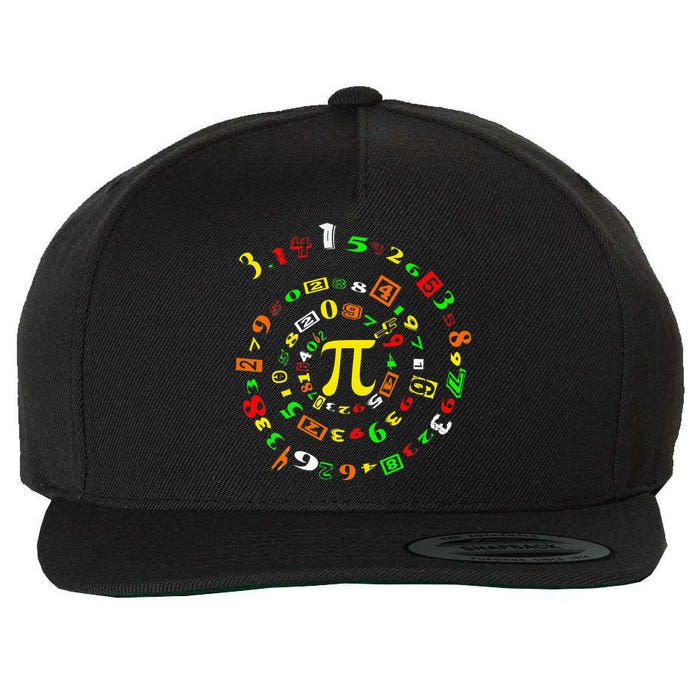 Funny Pi Day Spiral Pi Math For Pi Day 3 14 Wool Snapback Cap