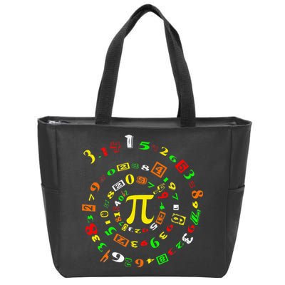 Funny Pi Day Spiral Pi Math For Pi Day 3 14 Zip Tote Bag