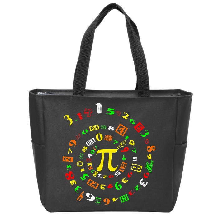 Funny Pi Day Spiral Pi Math For Pi Day 3 14 Zip Tote Bag