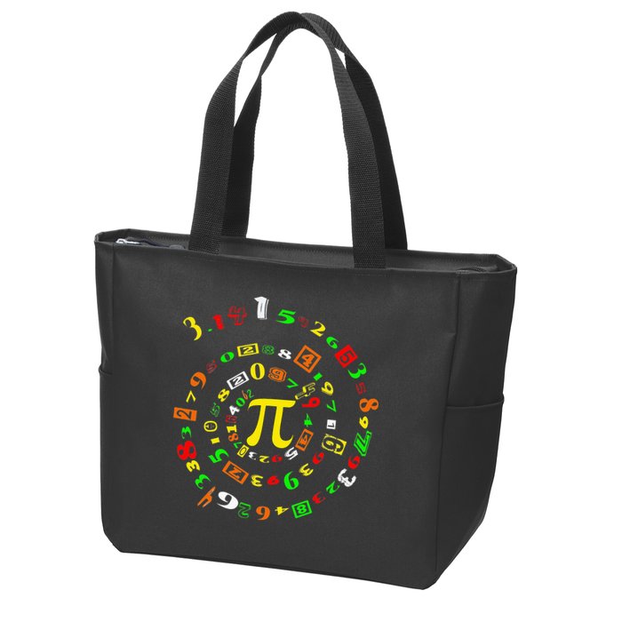 Funny Pi Day Spiral Pi Math For Pi Day 3 14 Zip Tote Bag