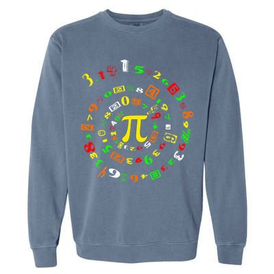 Funny Pi Day Spiral Pi Math For Pi Day 3 14 Garment-Dyed Sweatshirt