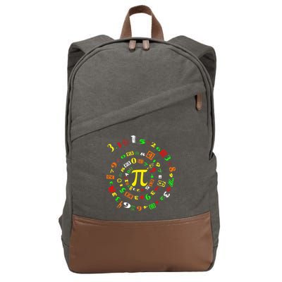 Funny Pi Day Spiral Pi Math For Pi Day 3 14 Cotton Canvas Backpack