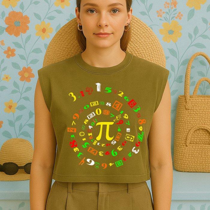 Funny Pi Day Spiral Pi Math For Pi Day 3 14 Garment-Dyed Women's Muscle Tee