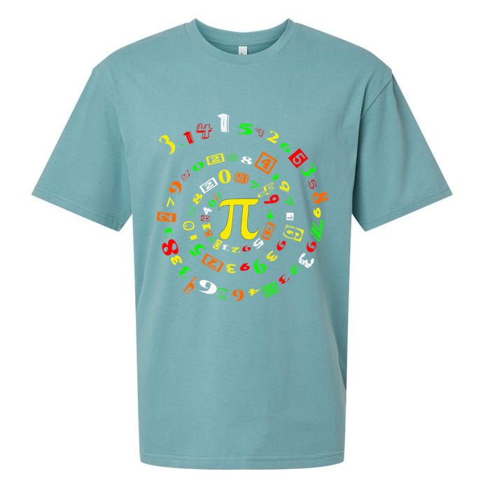 Funny Pi Day Spiral Pi Math For Pi Day 3 14 Sueded Cloud Jersey T-Shirt