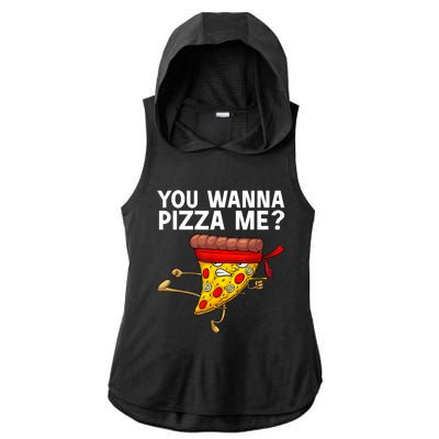 Funny Pizza Design For Italian Food Pizza Lover Ladies PosiCharge Tri-Blend Wicking Draft Hoodie Tank