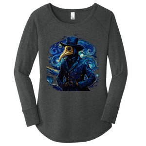 Funny Plague Doctor Starry Night Van Gogh leeches medical Women's Perfect Tri Tunic Long Sleeve Shirt