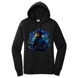 Funny Plague Doctor Starry Night Van Gogh leeches medical Women's Pullover Hoodie