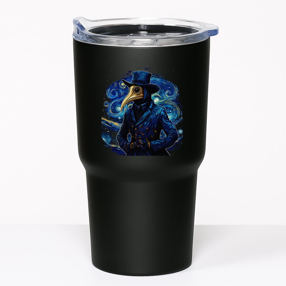 Funny Plague Doctor Starry Night Van Gogh leeches medical Tumbler