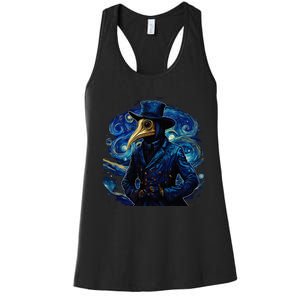 Funny Plague Doctor Starry Night Van Gogh leeches medical Women's Racerback Tank