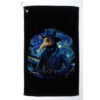 Funny Plague Doctor Starry Night Van Gogh leeches medical Golf Towel