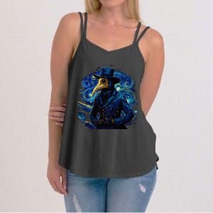 Funny Plague Doctor Starry Night Van Gogh leeches medical Women's Strappy Tank