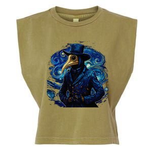 Funny Plague Doctor Starry Night Van Gogh leeches medical Garment-Dyed Women's Muscle Tee