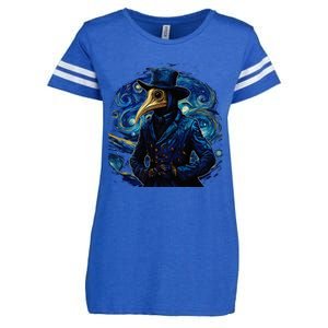 Funny Plague Doctor Starry Night Van Gogh leeches medical Enza Ladies Jersey Football T-Shirt