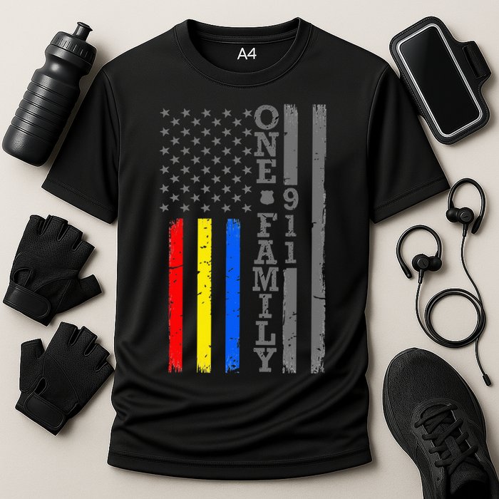 Fire Police Dispatcher 911 Emergency Services Cooling Performance Crew T-Shirt