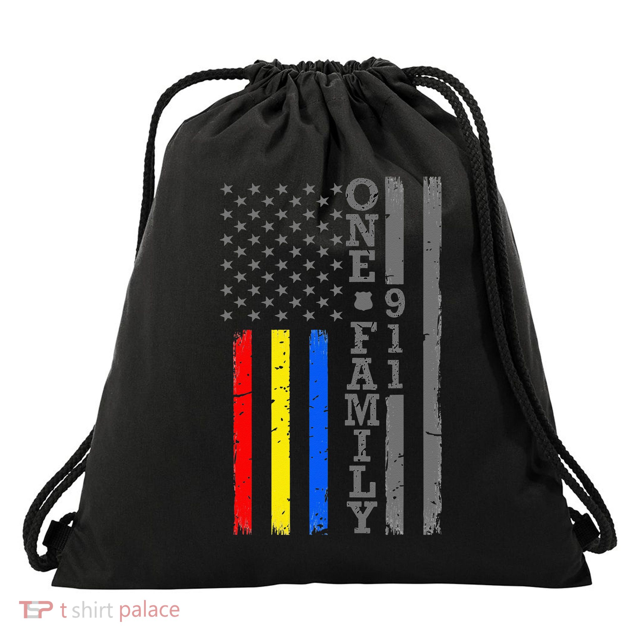 Fire Police Dispatcher 911 Emergency Services Drawstring Bag
