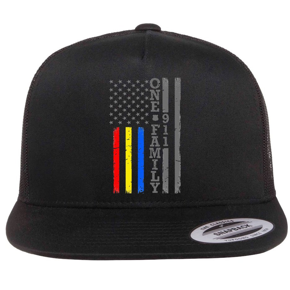 Fire Police Dispatcher 911 Emergency Services Flat Bill Trucker Hat