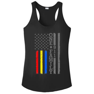 Fire Police Dispatcher 911 Emergency Services Ladies PosiCharge Competitor Racerback Tank