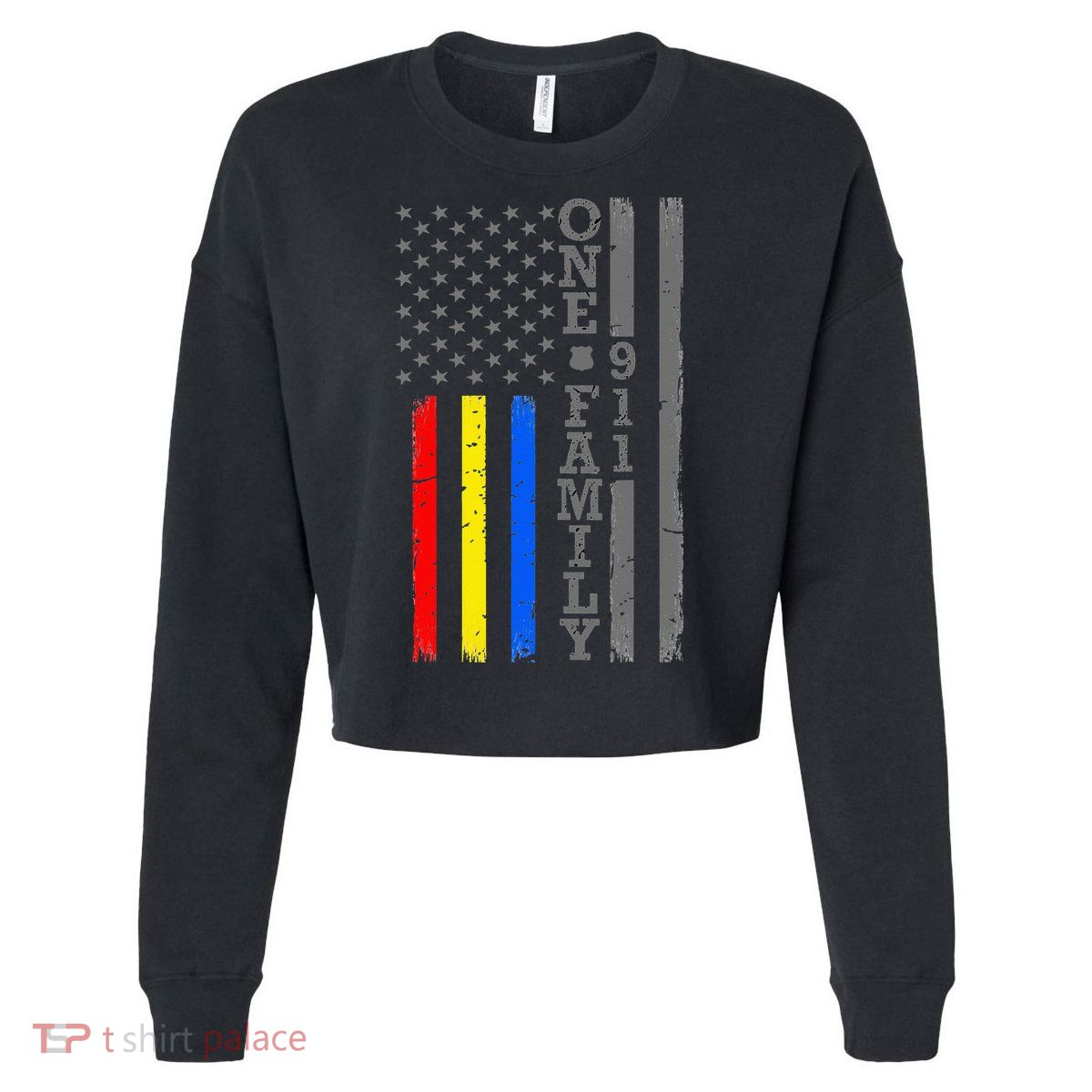 Fire Police Dispatcher 911 Emergency Services Cropped Pullover Crew