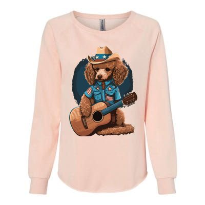 Funny Poodle Dog Miniature Poodle Toy Poodle Country Music Womens California Wash Sweatshirt