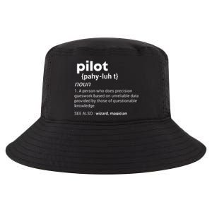 Funny Pilot Definition Design Airplane Jet Aviation Graphic Cool Comfort Performance Bucket Hat