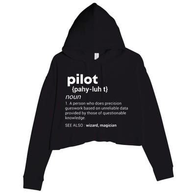 Funny Pilot Definition Design Airplane Jet Aviation Graphic Crop Fleece Hoodie