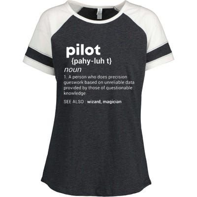 Funny Pilot Definition Design Airplane Jet Aviation Graphic Enza Ladies Jersey Colorblock Tee