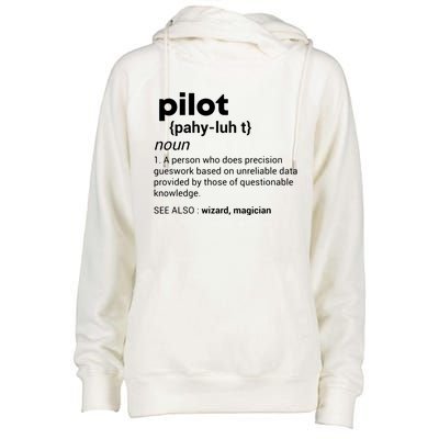 Funny Pilot Definition Design Airplane Jet Aviation Graphic Womens Funnel Neck Pullover Hood