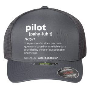 Funny Pilot Definition Design Airplane Jet Aviation Graphic Flexfit Unipanel Trucker Cap